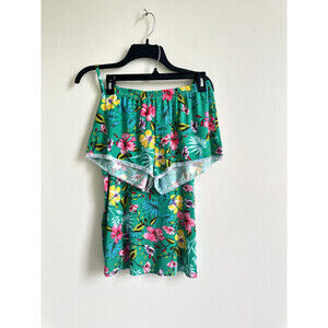 Cozy Rozy V-Neck Camisole & Shorts 2-Piece Pyjamas Set Made In USA Green Size M